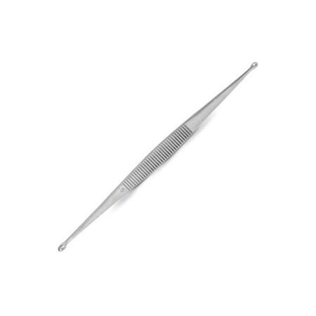 Von Klaus Williger Bone Curette, Double-Ended, Round, 5.5in(14.0cm), # 0/1, 2.5mm & 3.0mm Oval Cups, German, Von Klaus VK129-8311